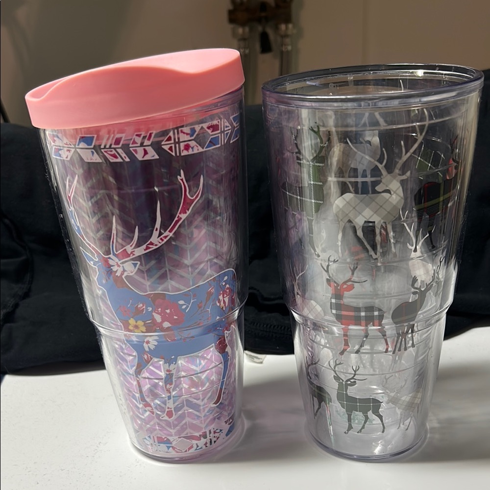 Tervis Festive Pink and Clear Reindeer Tumblers